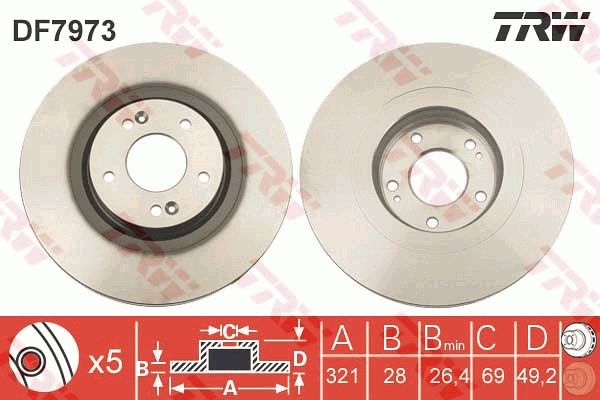 Brake Disc TRW DF7973