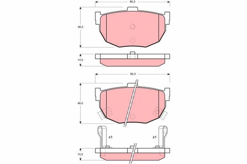 Комплект гальмівних накладок, дискове гальмо TRW GDB1010