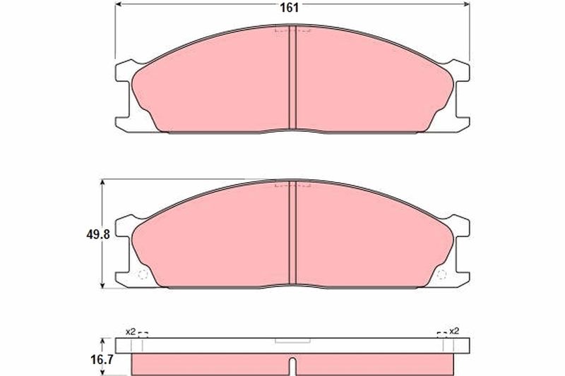 Brake Pad Set, disc brake TRW GDB1017