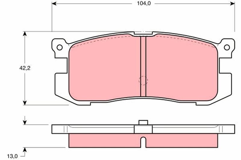 Комплект гальмівних накладок, дискове гальмо TRW GDB1025