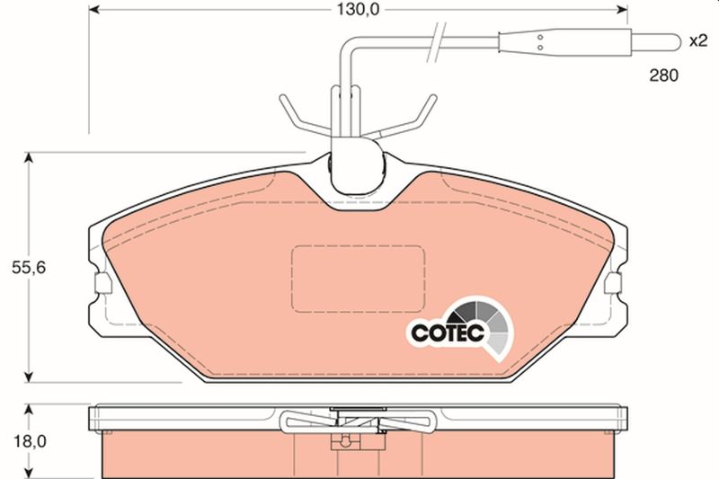 Brake Pad Set, disc brake TRW GDB1030