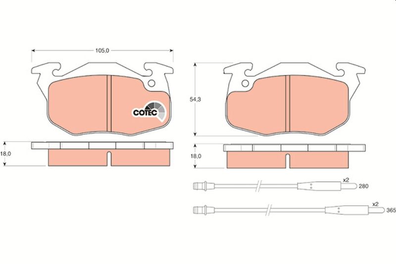 Brake Pad Set, disc brake TRW GDB1033