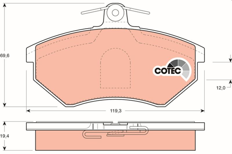 Brake Pad Set, disc brake TRW GDB1044