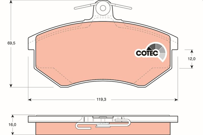 Brake Pad Set, disc brake TRW GDB1048