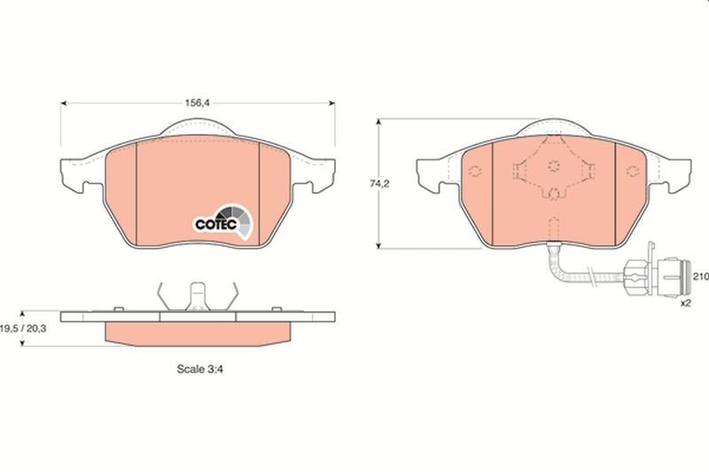 Brake Pad Set, disc brake TRW GDB1049