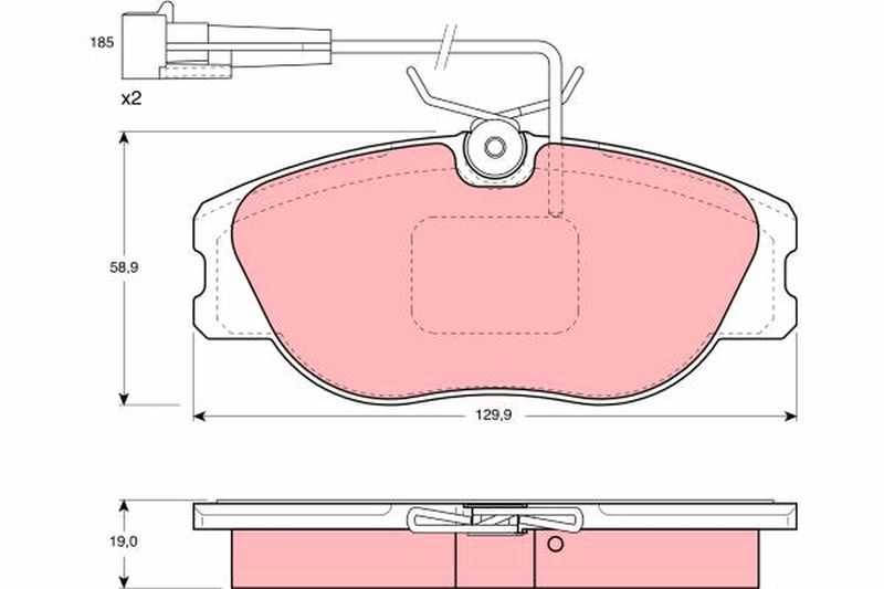 Brake Pad Set, disc brake TRW GDB1058