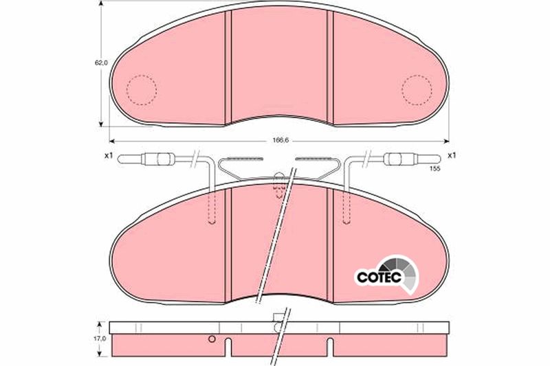 Brake Pad Set, disc brake TRW GDB1077