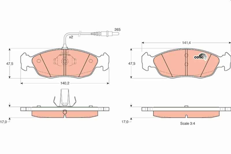 Brake Pad Set, disc brake TRW GDB1104