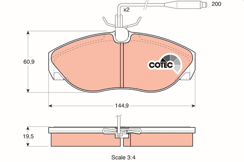 Brake Pad Set, disc brake TRW GDB1105