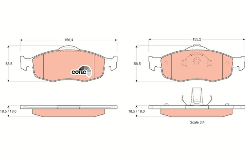 Brake Pad Set, disc brake TRW GDB1107