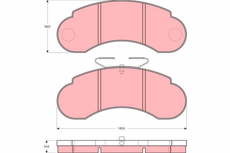 Комплект гальмівних накладок, дискове гальмо TRW GDB1114