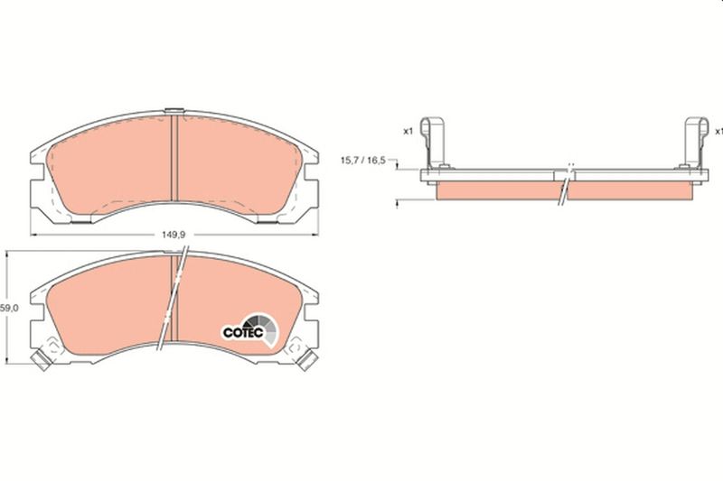 Brake Pad Set, disc brake TRW GDB1126