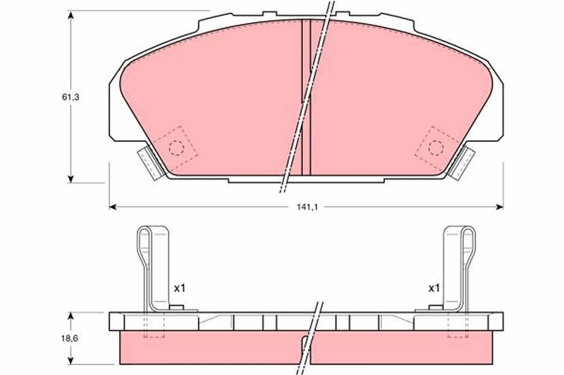 Комплект гальмівних накладок, дискове гальмо TRW GDB1137