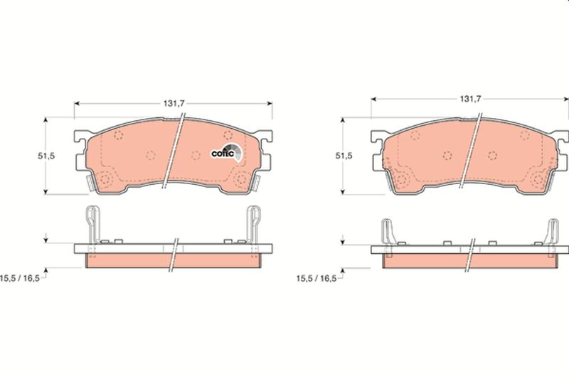 Комплект гальмівних накладок, дискове гальмо TRW GDB1139