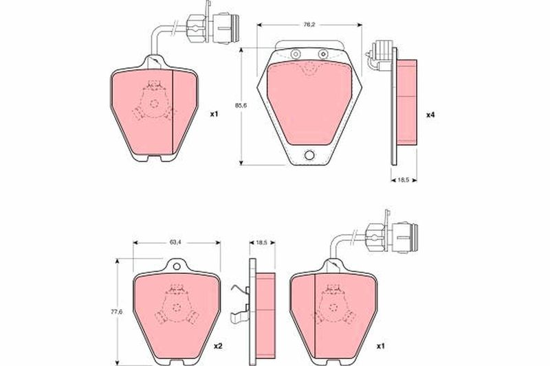 Brake Pad Set, disc brake TRW gdb1162