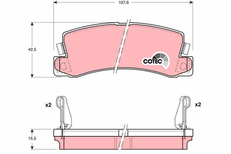 Brake Pad Set, disc brake TRW GDB1168