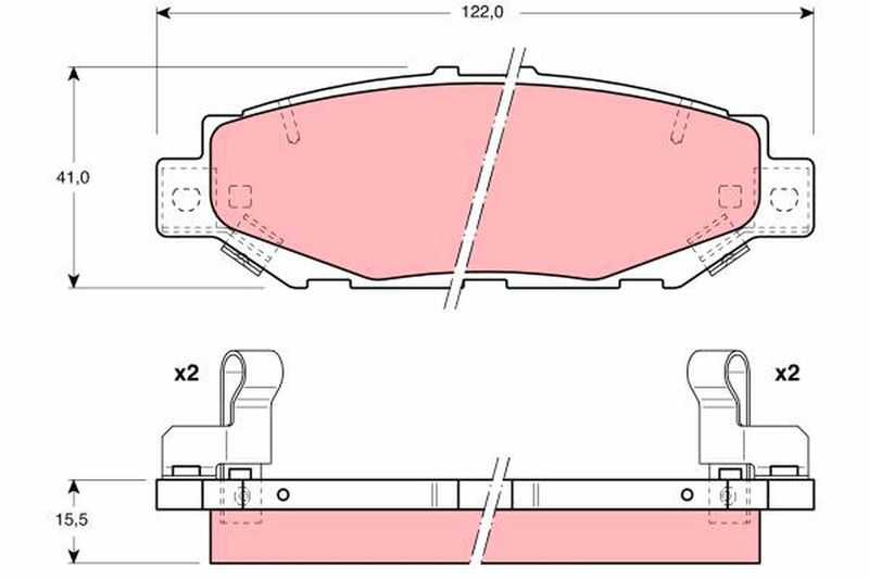 Комплект гальмівних накладок, дискове гальмо TRW GDB1185