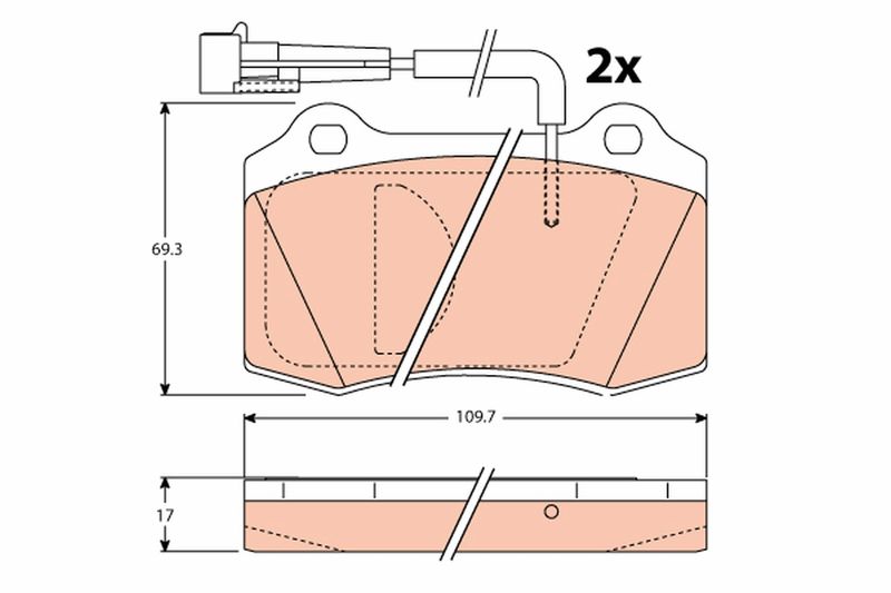 Brake Pad Set, disc brake TRW GDB1191