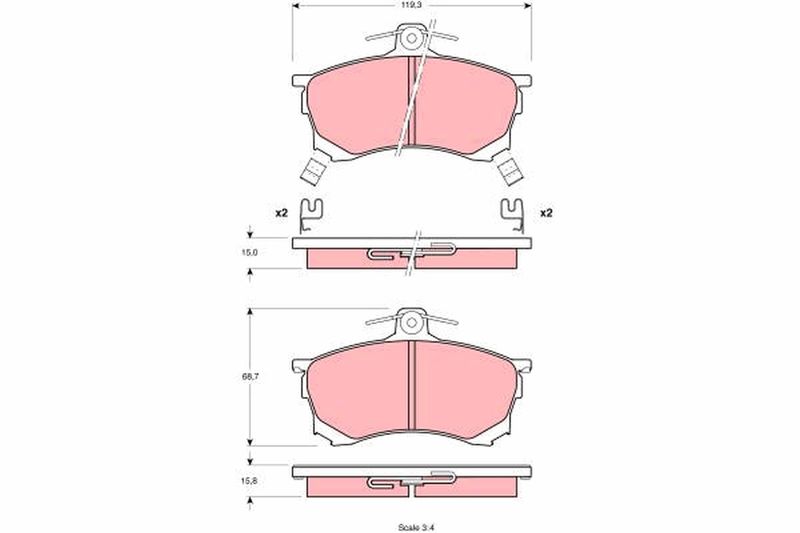 Brake Pad Set, disc brake TRW GDB1197