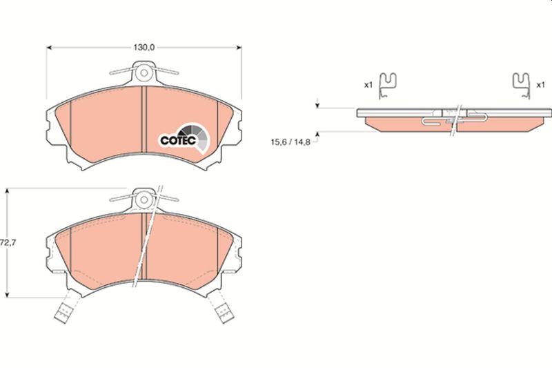 Brake Pad Set, disc brake TRW GDB1198