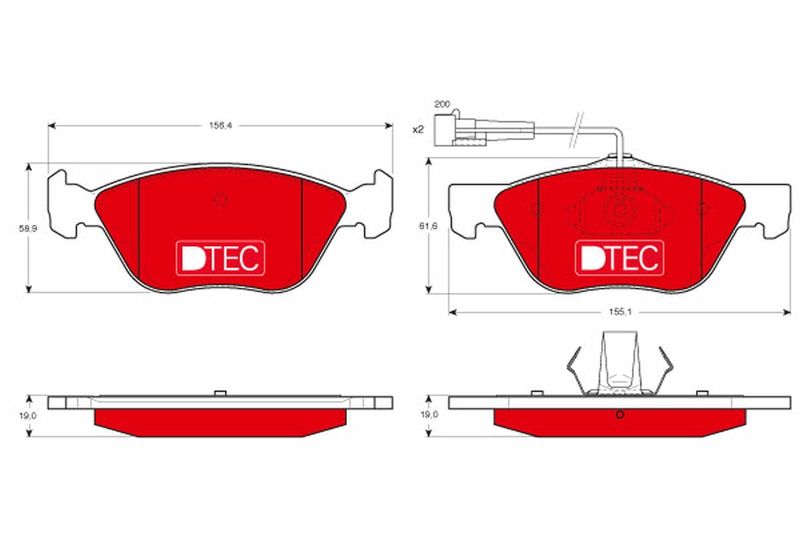 Комплект гальмівних накладок, дискове гальмо TRW GDB1212DTE