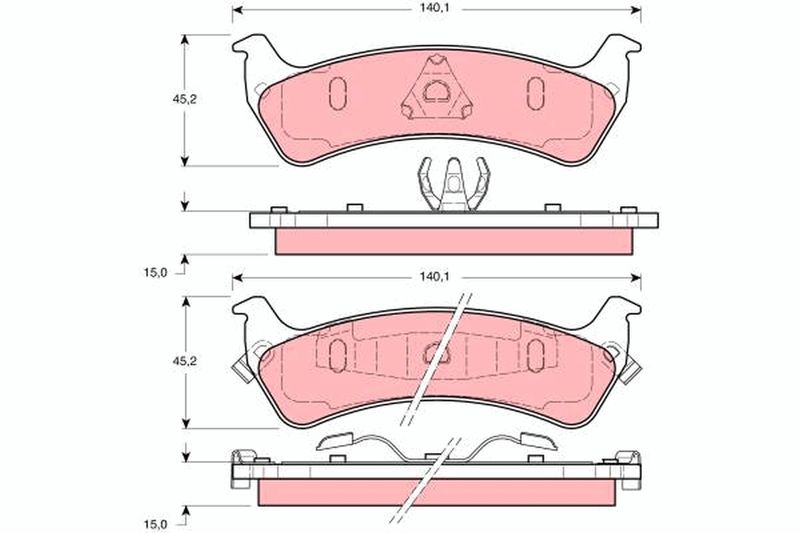 Brake Pad Set, disc brake TRW GDB1238