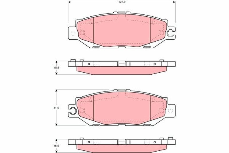 Комплект гальмівних накладок, дискове гальмо TRW GDB1240