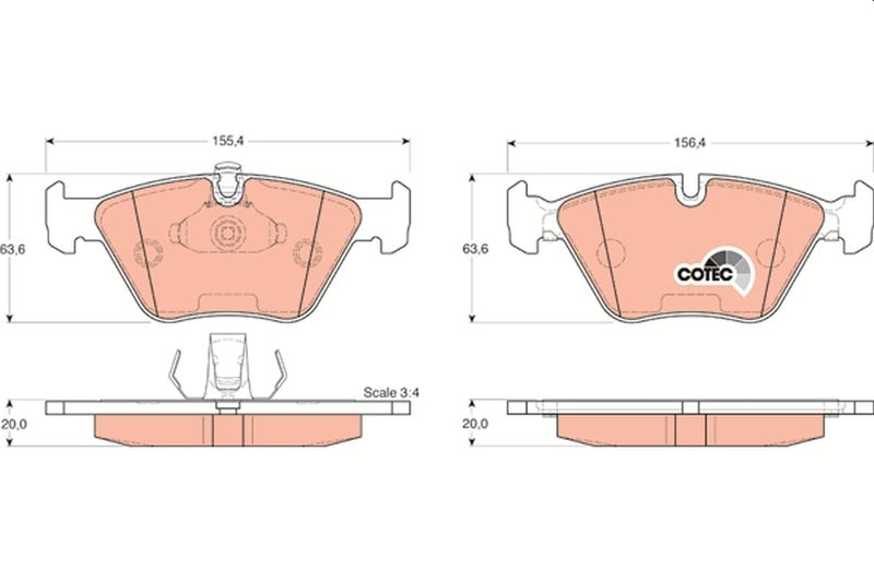 Brake Pad Set, disc brake TRW GDB1264