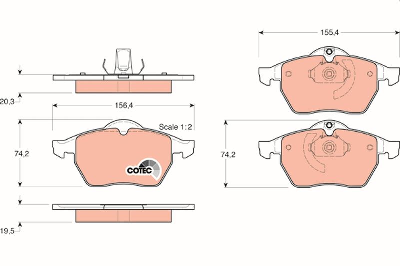 Brake Pad Set, disc brake TRW GDB1271