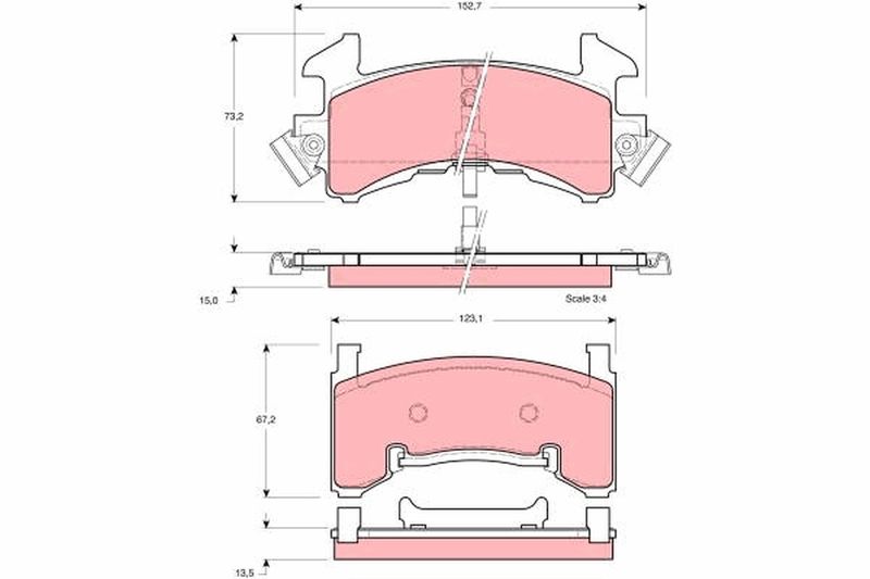 Brake Pad Set, disc brake TRW GDB1272