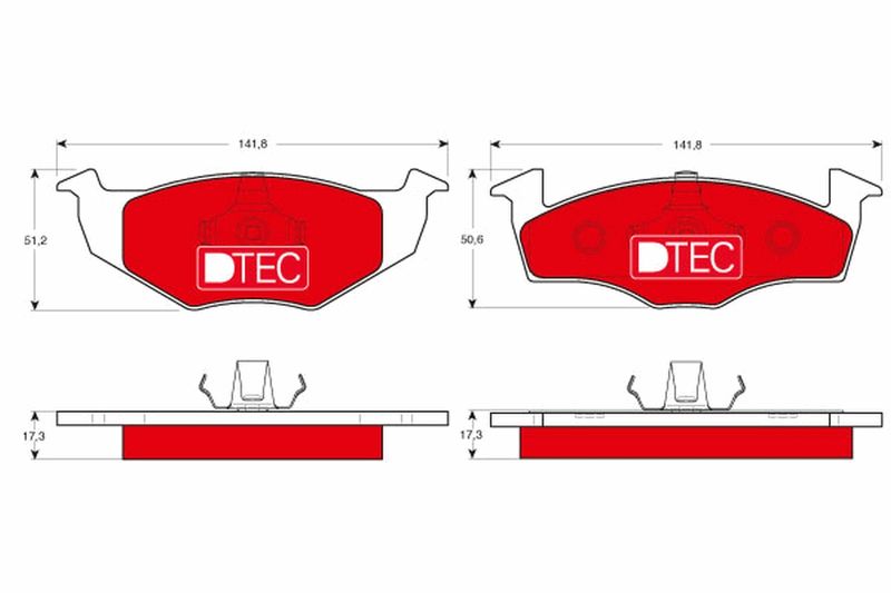 Комплект гальмівних накладок, дискове гальмо TRW GDB1274DTE