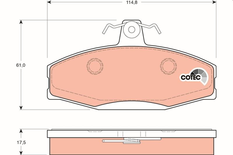 Brake Pad Set, disc brake TRW GDB1280