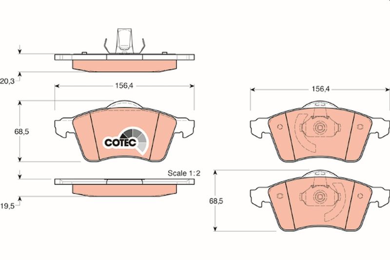 Brake Pad Set, disc brake TRW GDB1282