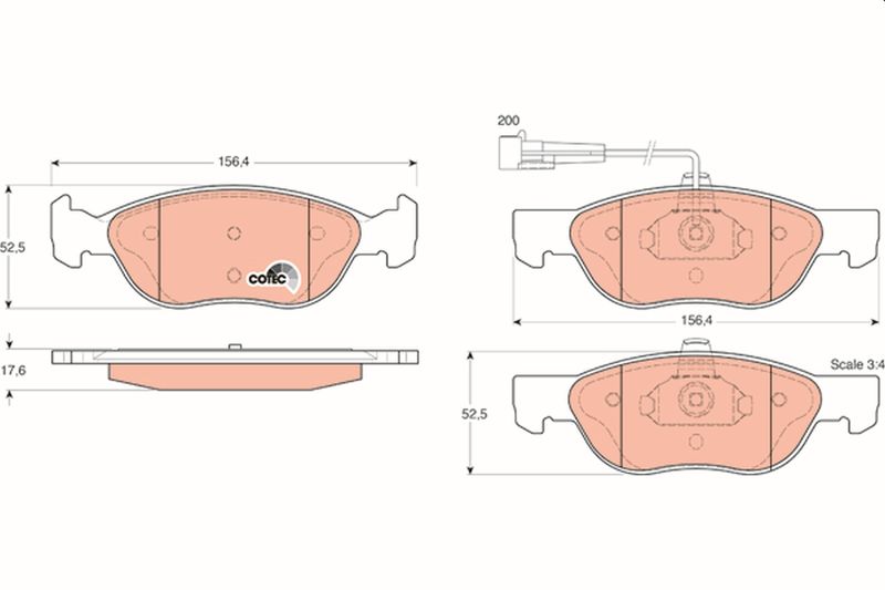 Brake Pad Set, disc brake TRW GDB1290