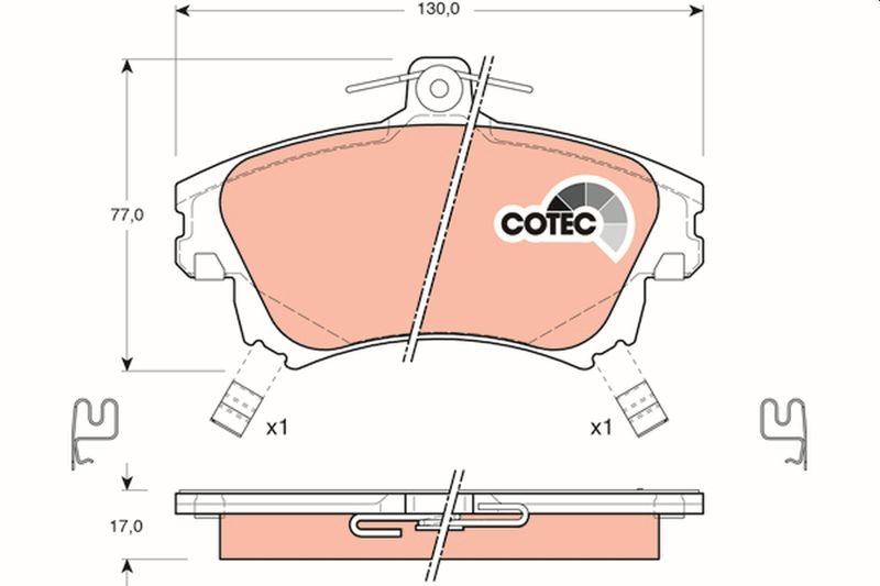 Brake Pad Set, disc brake TRW GDB1313