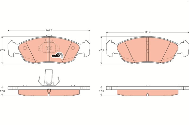 Brake Pad Set, disc brake TRW GDB1322