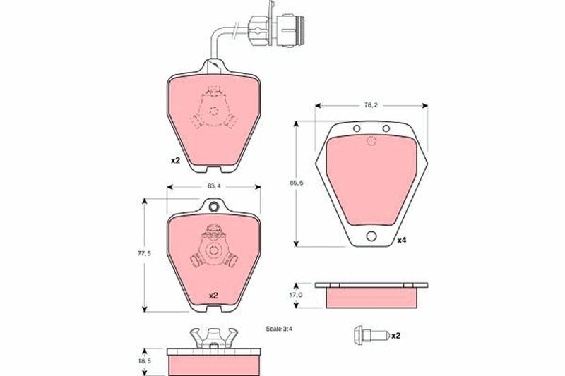 Brake Pad Set, disc brake TRW GDB1329