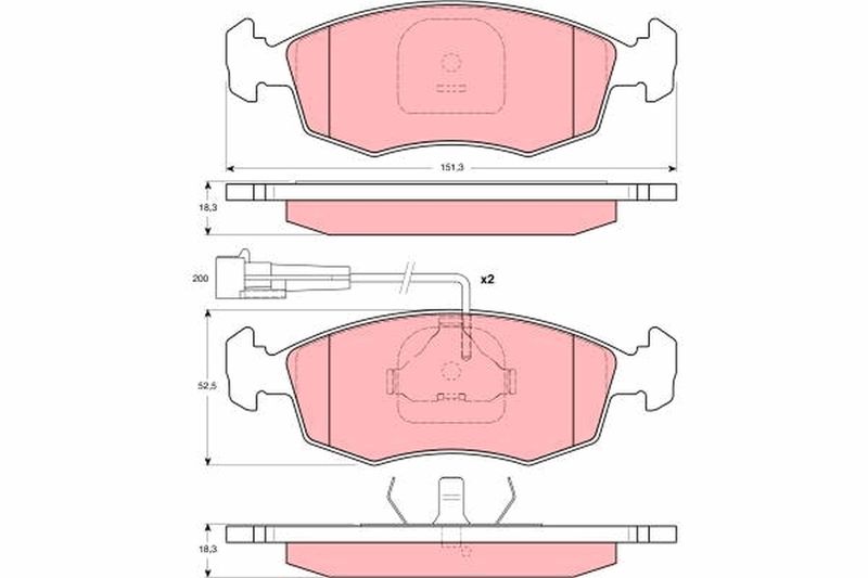 Brake Pad Set, disc brake TRW GDB1341