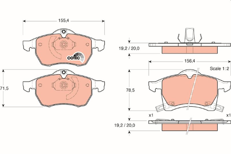 Brake Pad Set, disc brake TRW GDB1350