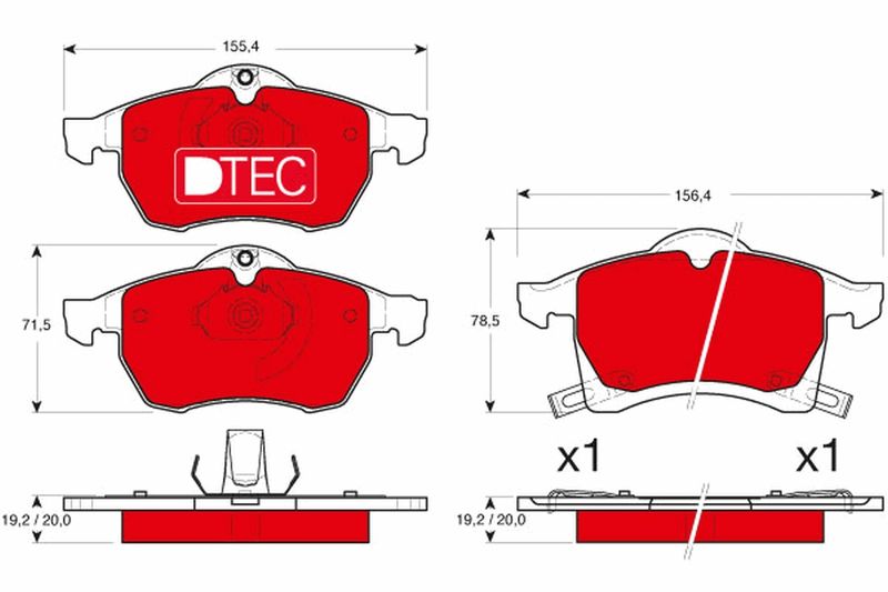 Brake Pad Set, disc brake TRW GDB1350DTE