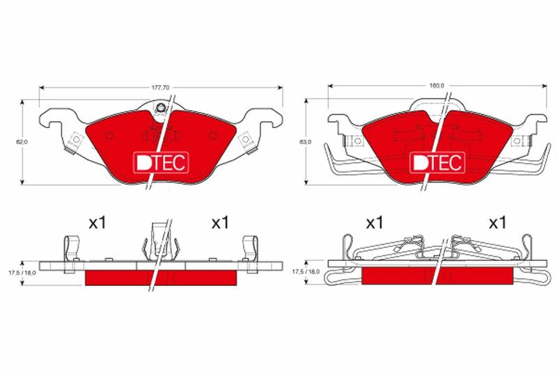 Brake Pad Set, disc brake TRW GDB1351DTE