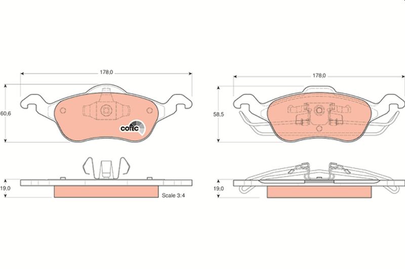 Brake Pad Set, disc brake TRW GDB1358