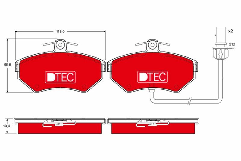 Brake Pad Set, disc brake TRW GDB1366DTE