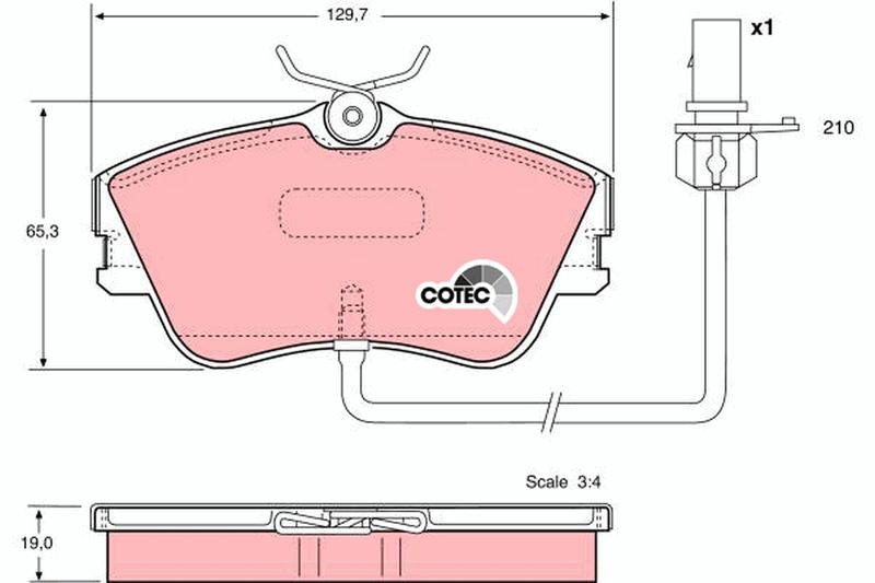 Brake Pad Set, disc brake TRW gdb1367