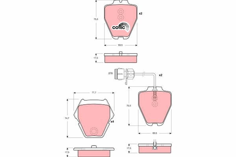 Brake Pad Set, disc brake TRW GDB1371