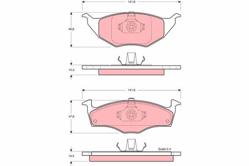 Комплект гальмівних накладок, дискове гальмо TRW GDB1375