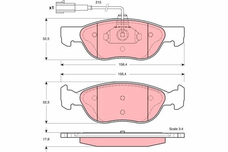 Brake Pad Set, disc brake TRW GDB1387