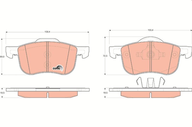 Brake Pad Set, disc brake TRW GDB1388