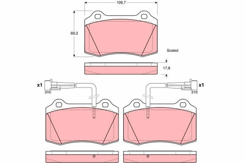 Brake Pad Set, disc brake TRW GDB1392