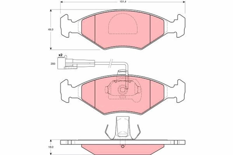 Brake Pad Set, disc brake TRW GDB1393